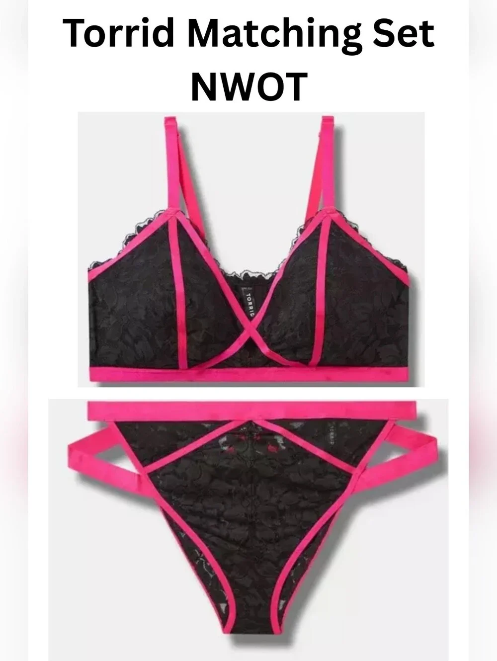 NWOT Set Torrid Lace Bralette & Matching Tanga Panty 3841-CY